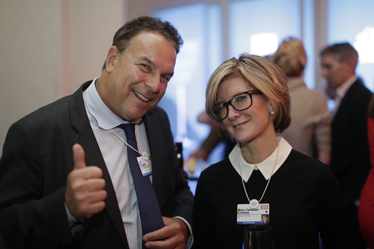Jeff Greene with JP Morgan Asset Management CEO Mary Callahan Erdoes. - FINANCIAL TIMES / WIKIMEDIA COMMONS