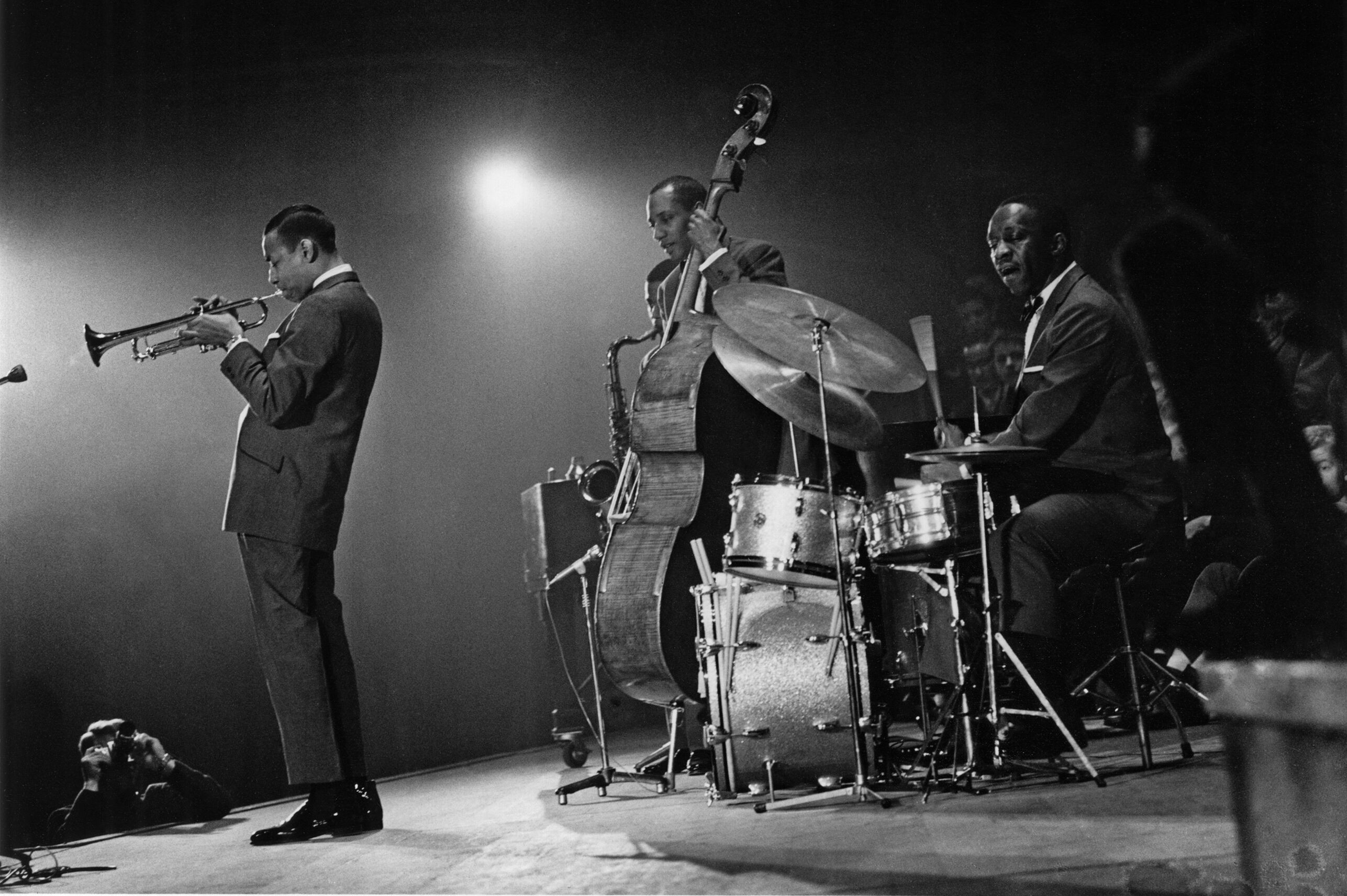 The subject of Kasper Collin’s exquisitely haunted documentary meditation I Called Him Morgan is hard-bop trumpeter Lee Morgan, who performs with drummer Art Blakey and the Jazz Messengers in 1960 in Amsterdam. - © BEN VAN MEERENDONK/INTERNATIONAL INSTITUTE FOR SOCIAL HISTORY. COURTESY OF FILMRISE/SUBMARINE DELUXE/KASPER COLLIN PRODUKTION AB