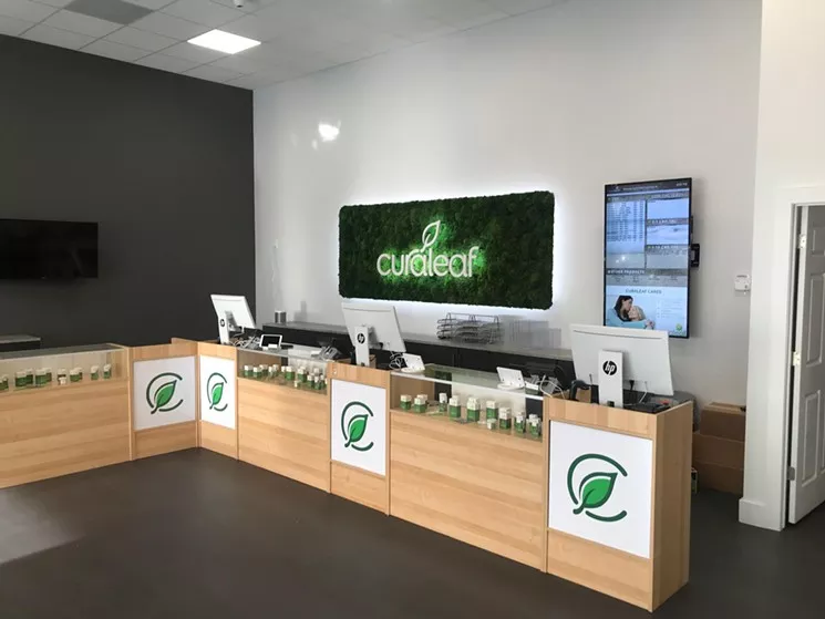 the interior of a curaleaf cannabis dispensary