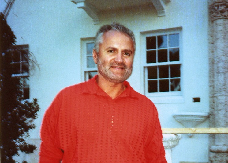 Late fashion designer Gianni Versace outside his home in Miami Beach. View more of Manny Hernandez's photos here. - MANNY HERNANDEZ / WYNWOOD BOOKS