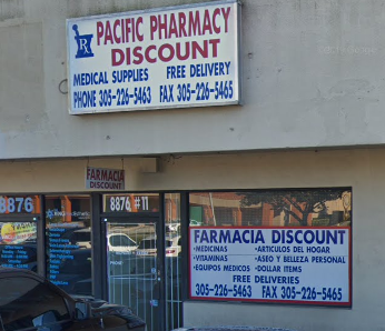 Pacific Pharmacy in Miami owned by Scott Novick, where patients at Novick's other property could get pills for no actual medical purpose. - GOOGLE STREET VIEW