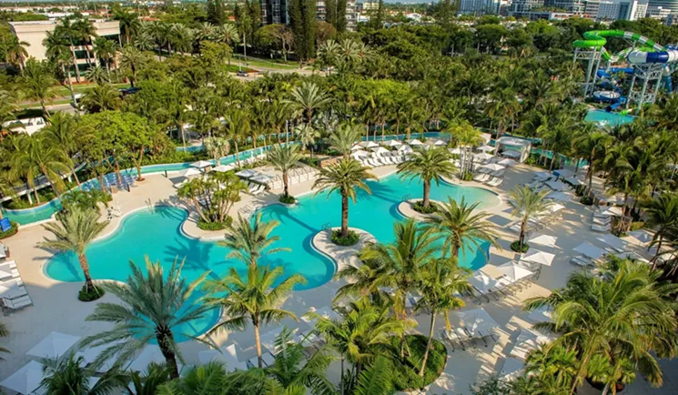 Aerial view of the JW Marriott Miami Turnberry Resort & Spa in Aventura. - JW MARRIOTT MIAMI TURNBERRY RESORT & SPA