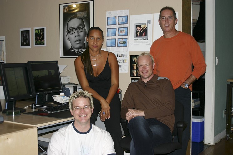 Mark Cantor (top right) with his colleagues at Frank Design. - COURTESY OF MARK CANTOR