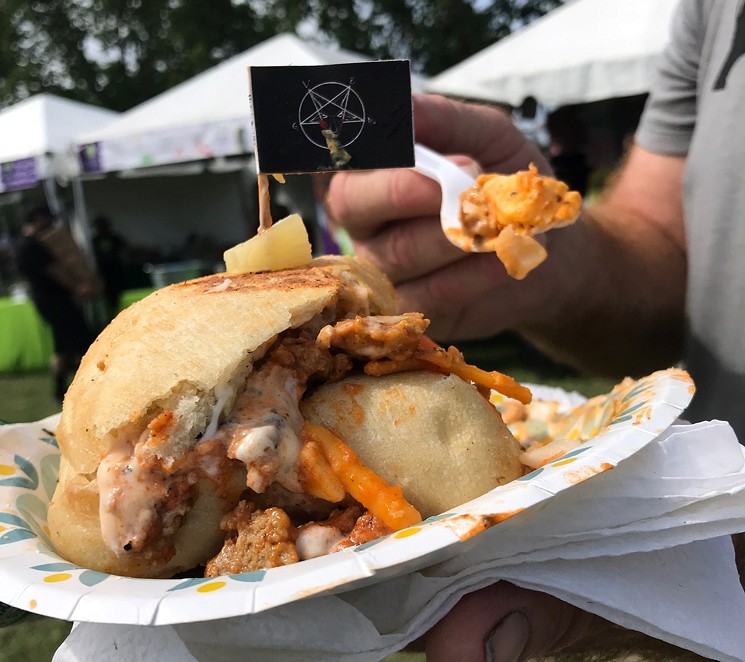 Vegan Buffalo "chicken" sandwich. See more photos from Vegandale at the Historic Virginia Key Beach Park here. - LAINE DOSS