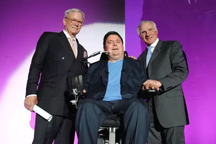 Tom Brokaw with Marc and Nick Buoniconti at Destination Fashion 2012 at Bal Harbour Shops on November 10, 2012. - WORLD RED EYE