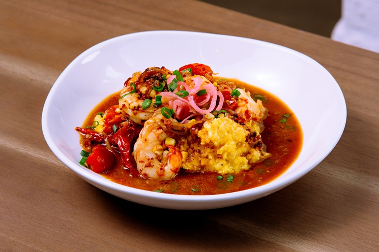 Root & Bone's shrimp and grits. - PHOTO BY GROVE BAY HOSPITALITY GROUP