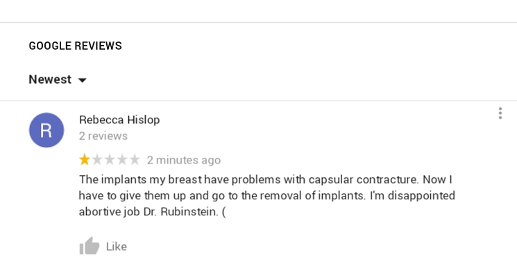 A Google review for Dr. Rubinstein identical to the alleged Russian work order. - SCREENSHOT COURTESY OF ADAM RUBINSTEIN