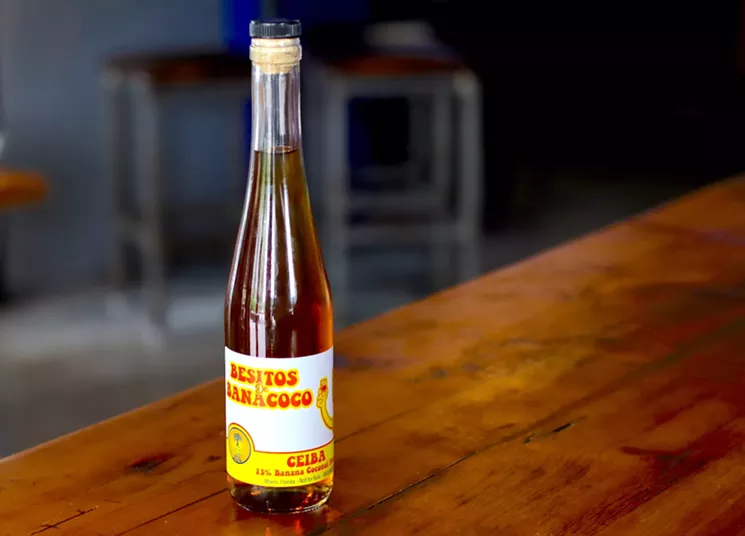 Besitos de BanaCoco is a mead made with Florida wildflower honey, banana, coconut, and finished with meadowfoam honey. - PHOTO BY NICOLE DANNA