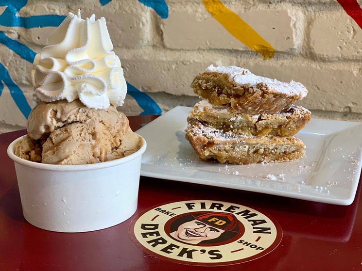 Try out Fireman Derek's new ice cream with a slice of pie. - COURTESY OF FIREMAN DEREK'S