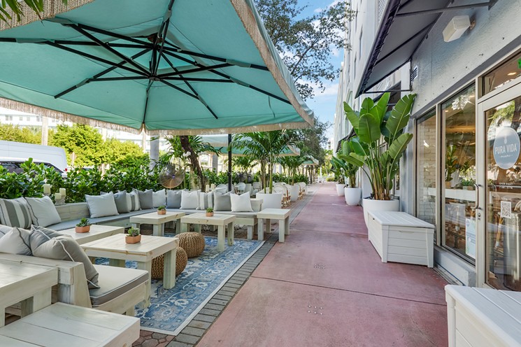 Pura Vida's outdoor patio on West Avenue in South Beach. - PHOTO COURTESY OF PURA VIDA