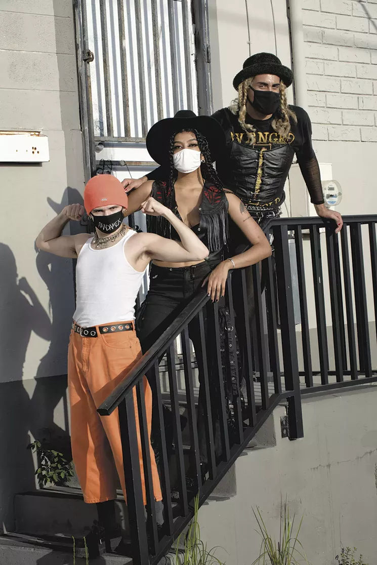 Gami of Internet Friends (right) with her crew, Keanu Orange and Marceline Steel. - PHOTO BY MICHELE EVE SANDBERG