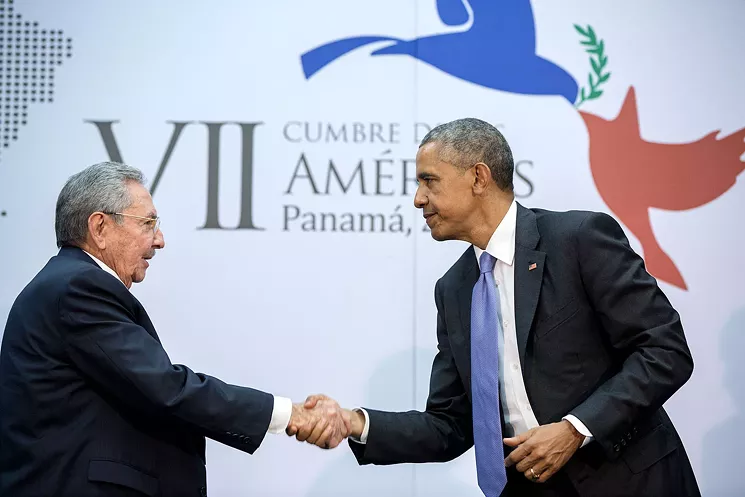 The culmination of years of talks resulted in a handshake between the President and Cuba's then-President Raúl Castro in 2015. - PHOTO BY PETE SOUZA/WIKIMEDIA COMMONS