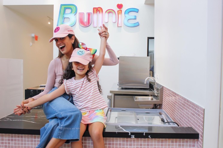 Bunnie Cakes founder Mariana Cortez and her youngest daughter at the new Downtown Doral location. - PHOTO COURTESY OF BUNNIE CAKES