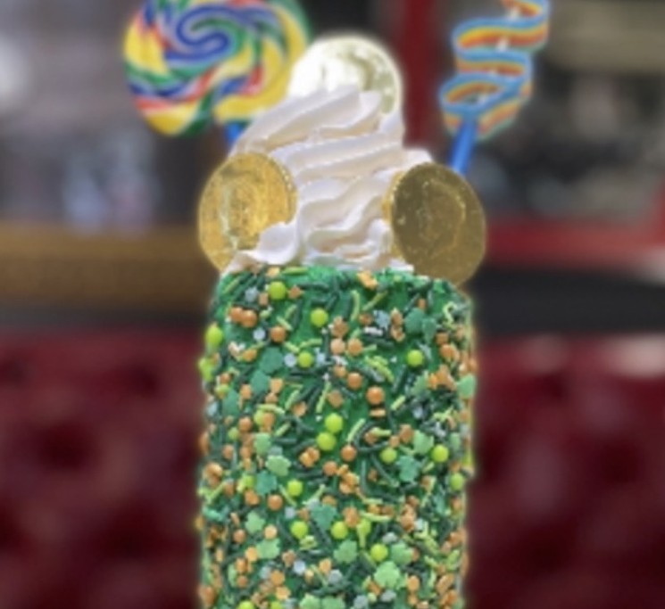 This Sugar Factory milkshake is decorated for St. Patrick's Day. - PHOTO COURTESY OF THE SUGAR FACTORY