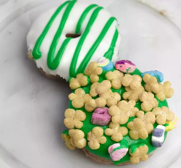 Honeybee's Lucky Charms-topped doughnuts are available for St. Patrick's Day. - PHOTO COURTESY OF HONEYBEE DOUGHNUTS