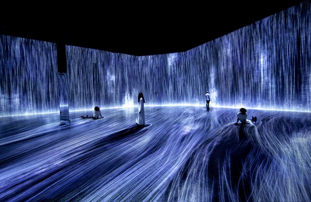 TeamLab's "Universe of Water Particles, Transcending Boundaries" - PHOTO COURTESY OF PACE GALLERY