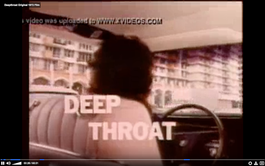 The opening credits of 1972's Deep Throat feature Linda Lovelace driving in Miami. - SCREENSHOT VIA XVIDEOS
