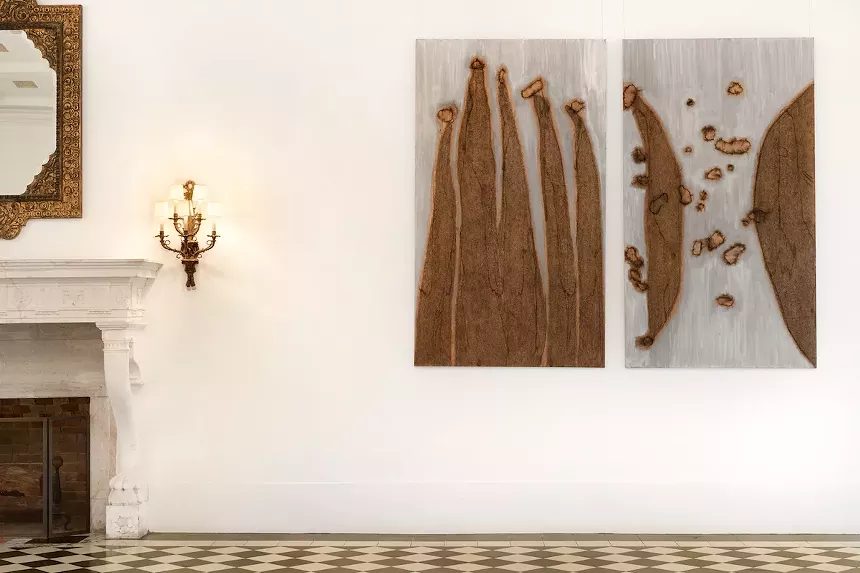 Installation image of Mira Lehr’s Emerging from the Field of Reeds at Miami’s Deering Estate - PHOTO BY ZACHARY BALBER