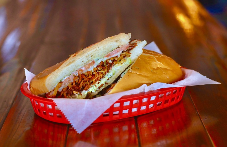 Pan con bistec from Panolo - PHOTO BY NICOLE DANNA