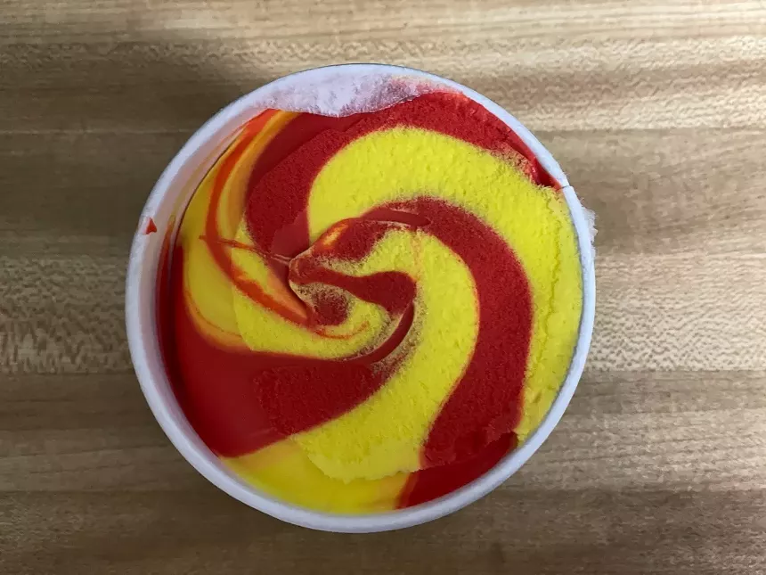 Juneteenth Ice Cream Swirl. - Picture of Line Doses
