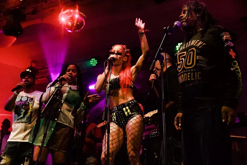 George Clinton and his uncountable ensemble of excellent musicians took the stage at the North Beach Bandshell. - PHOTO BY OSMANY TORRES