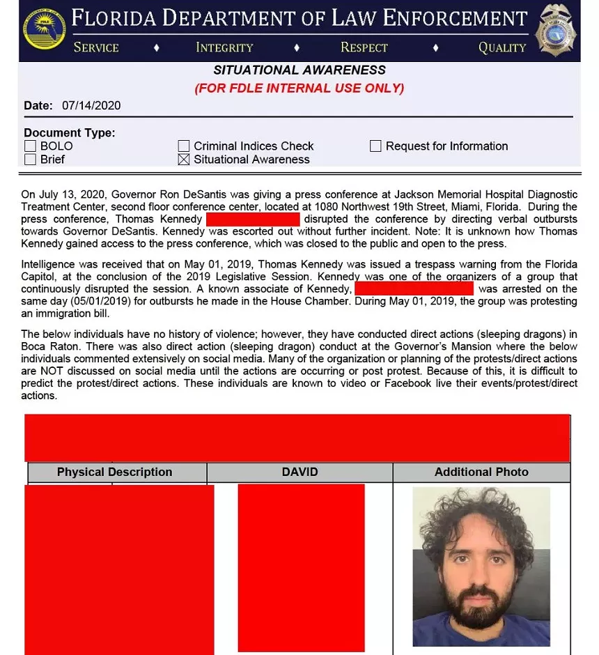 A law enforcement dossier