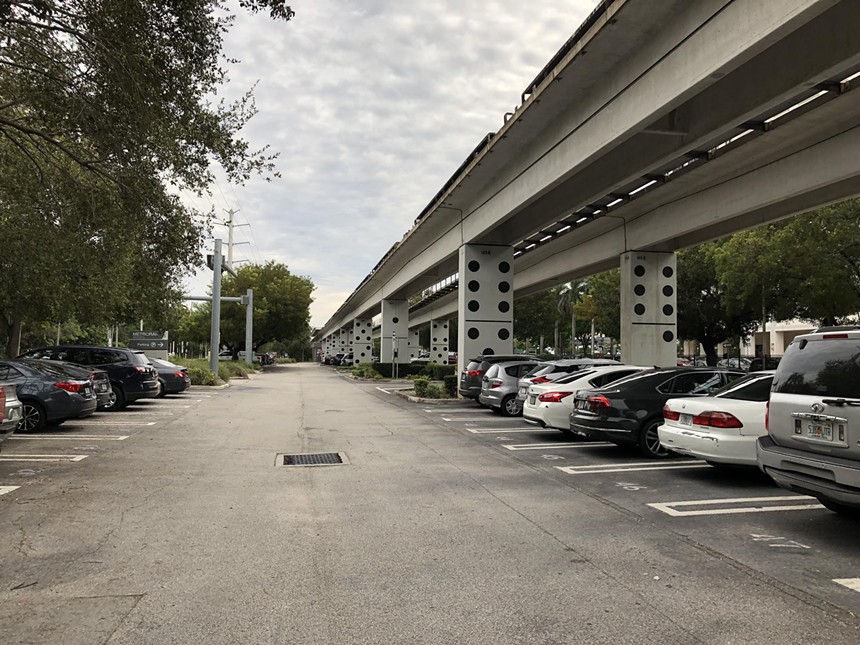 The Metrorail parking lot at University Station in Miami