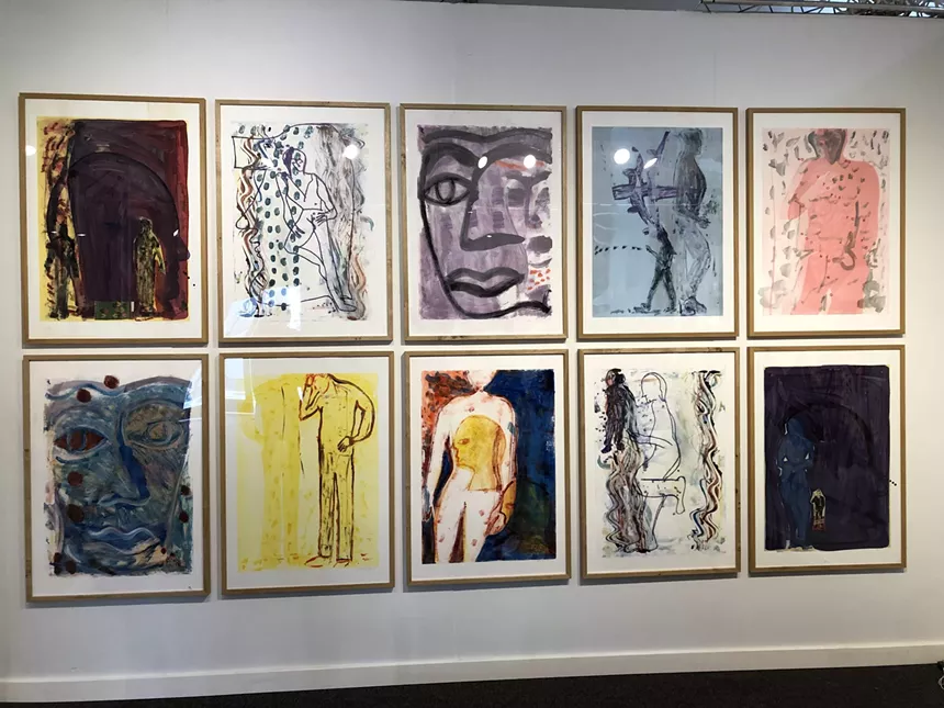Ten different prints at Sadie Laska at NADA art fair in Miami