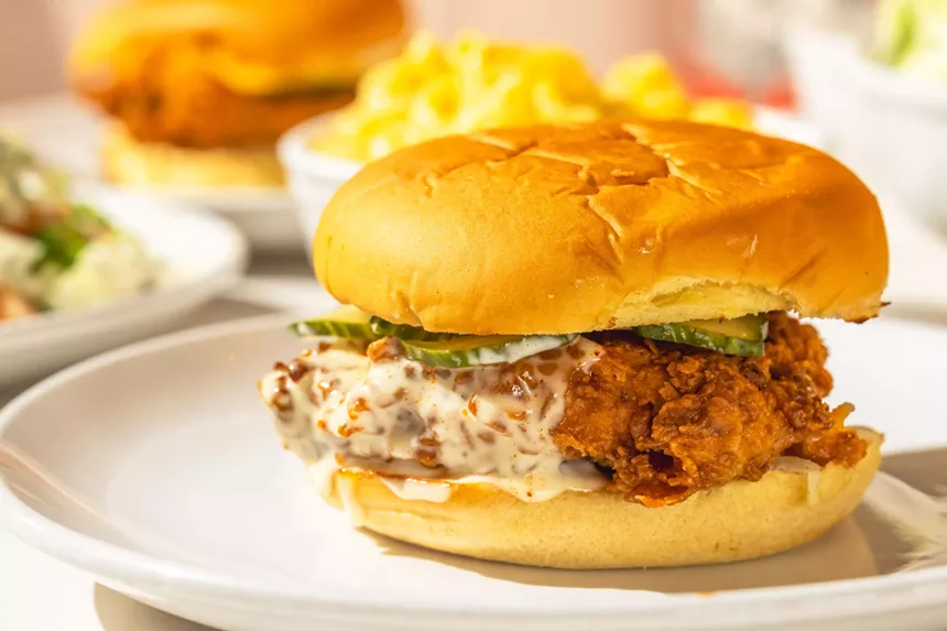 Delicious fried chicken sandwich.