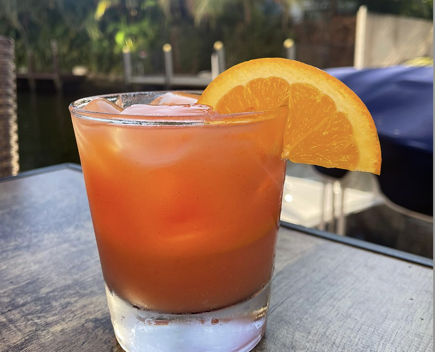 An orange drink