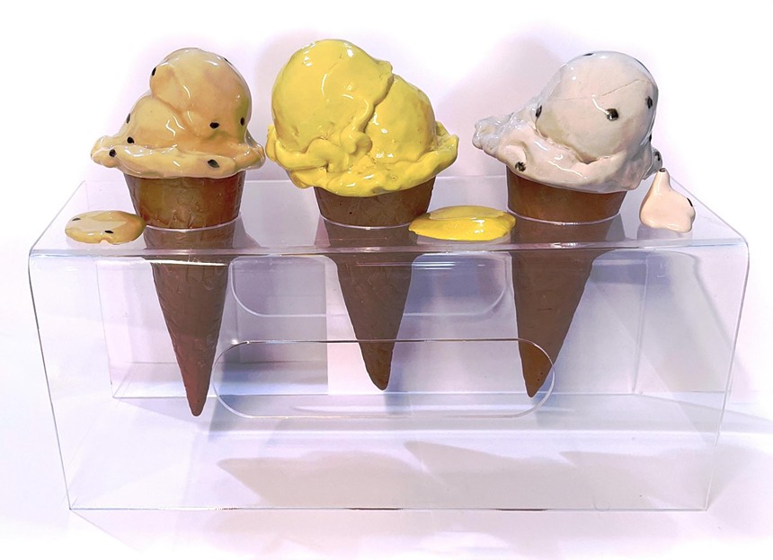 Ice cream cones made of ceramic