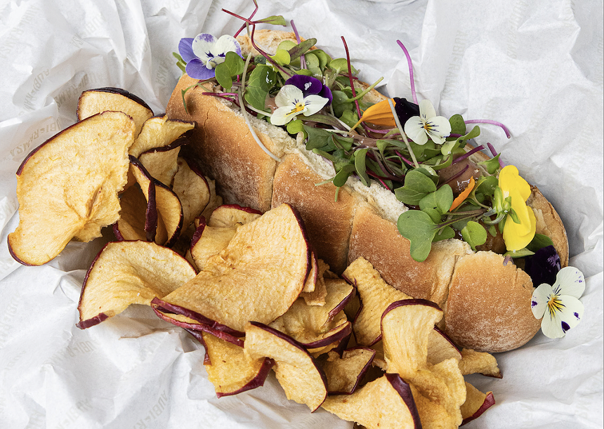 A creative meat sandwich