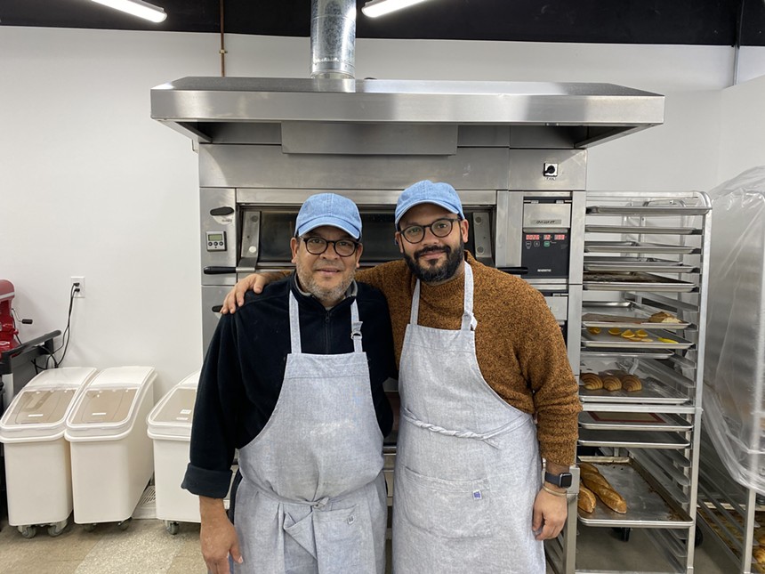 Portrait of Manuel and Jesus Brazon in their kitchen