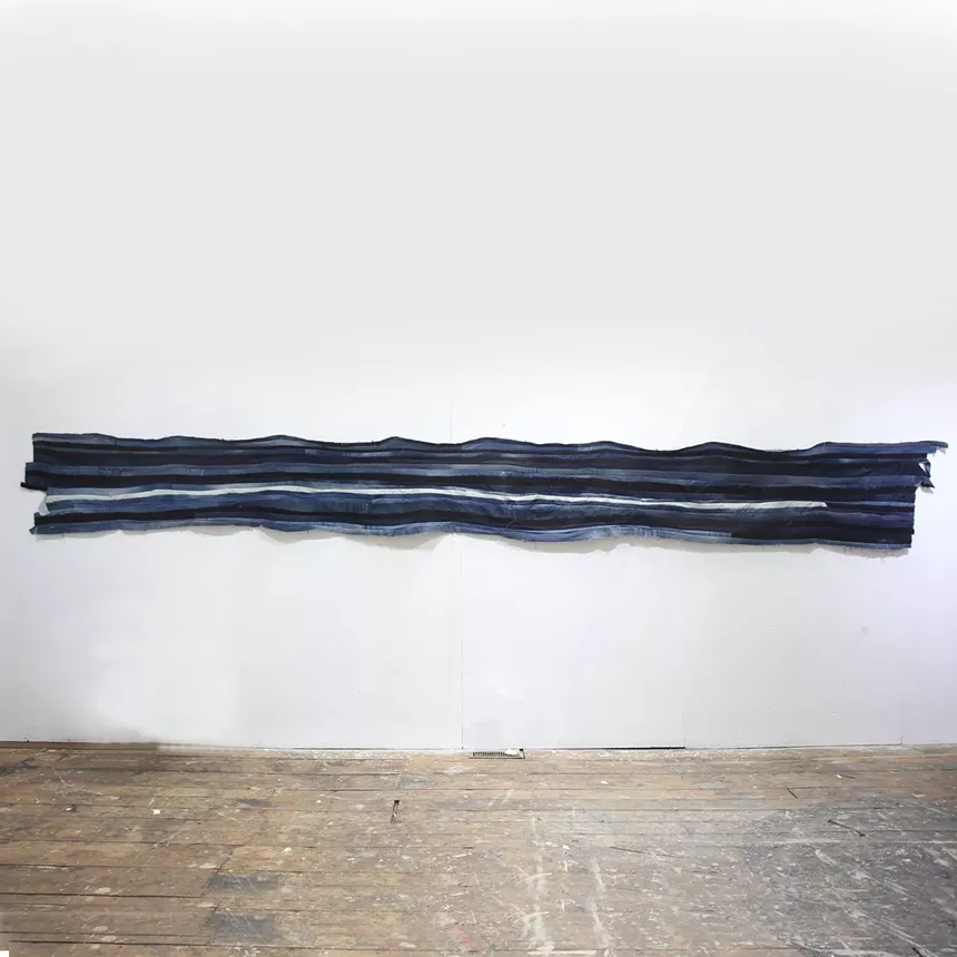 Mixed-media art work made of jeans