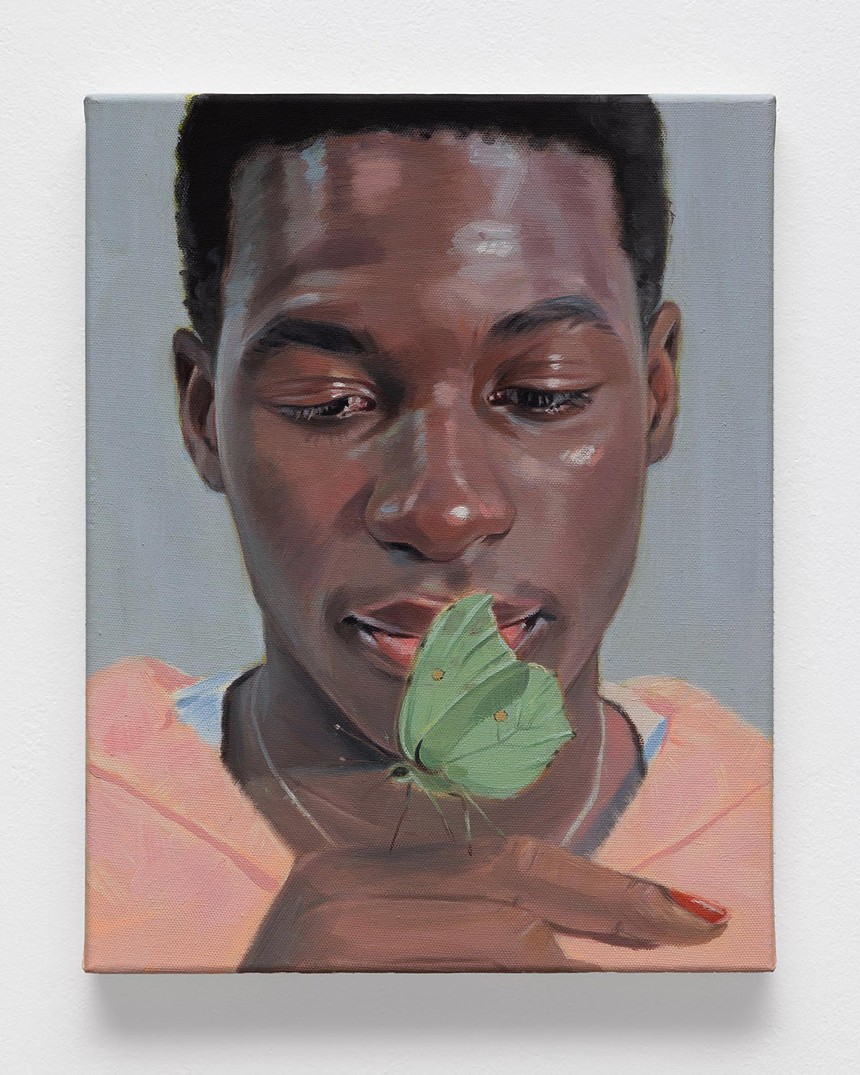 Oil painting of a young black man