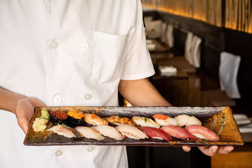 Sushi on a platter