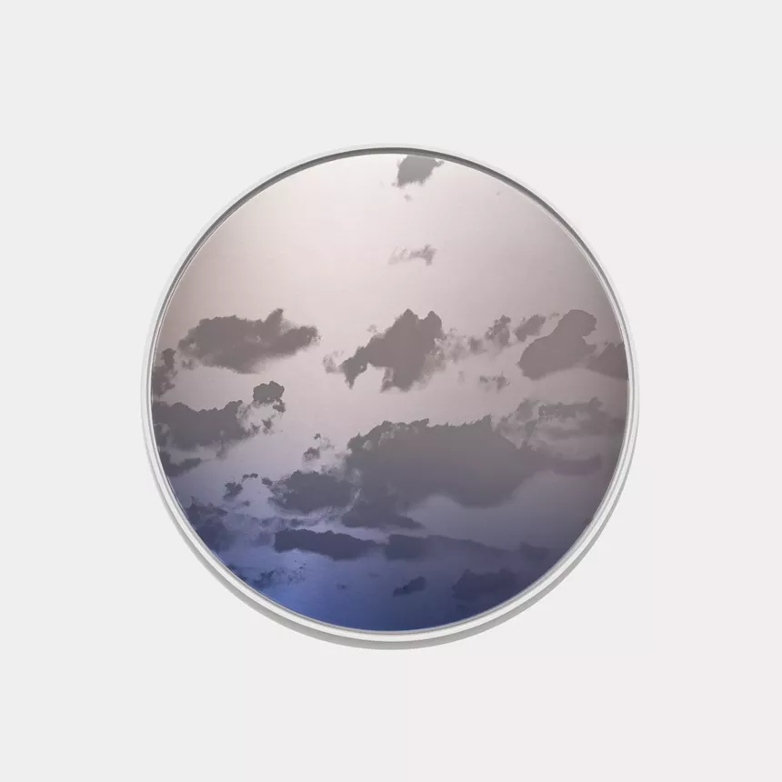 Circular art work of clouds