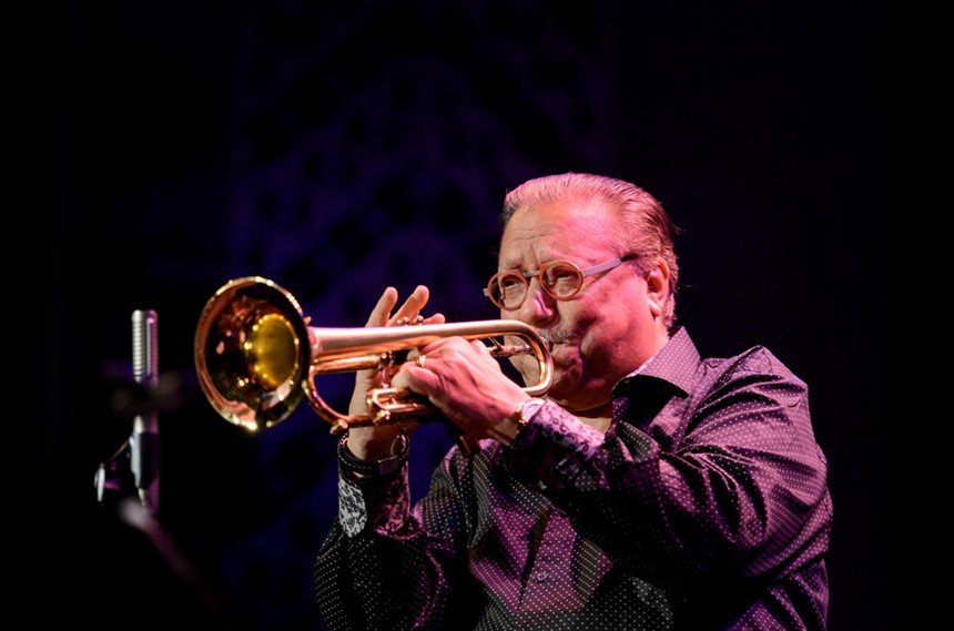 Trumpeter Arturo Sandoval performing on stage