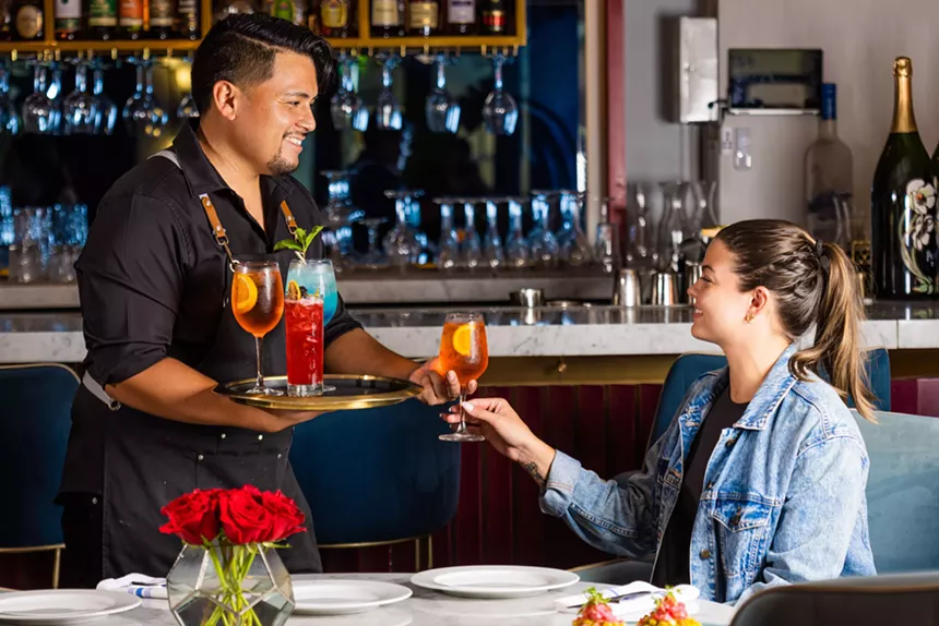 Man serving drink