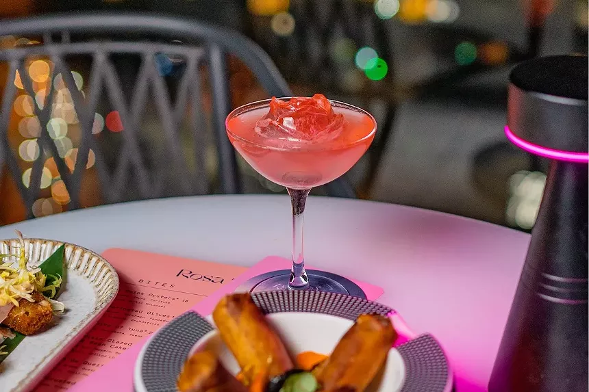 Pink cocktail