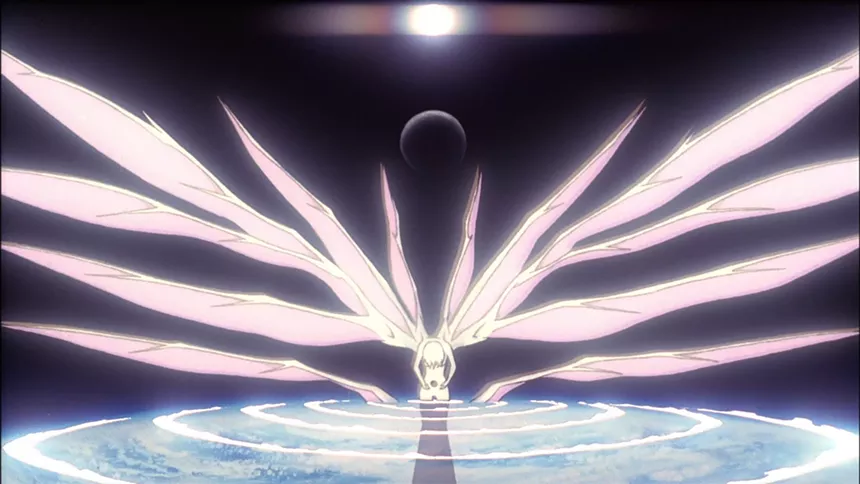 Animated still from The End of Evangelion