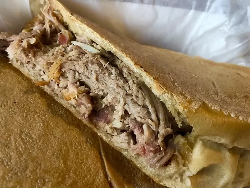 A meat sandwich