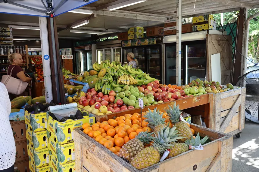 A pile of produce at a market