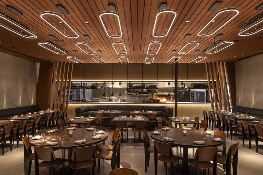 A modern dining room