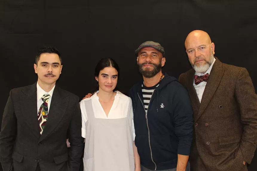 Daniel Romero, Claudia Tomás, playwright Nilo Cruz, and Carlos Acosta Milián standing in a row
