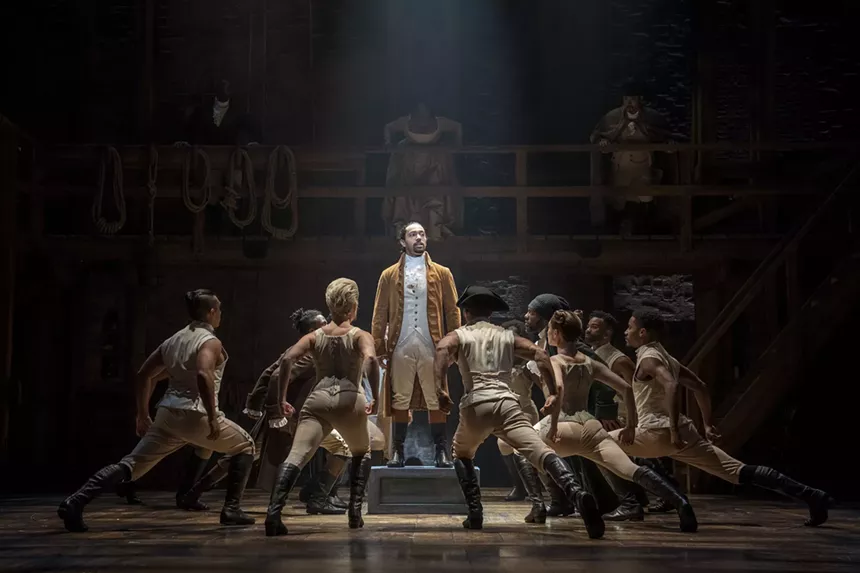 The cast of Hamilton on stage