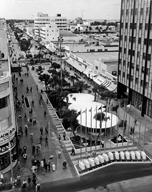 Historical photo of Lincoln Road in Miami Beach in the 1950s