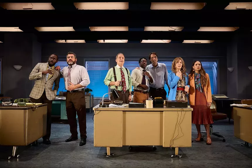 The cast of Dangerous Days on stage