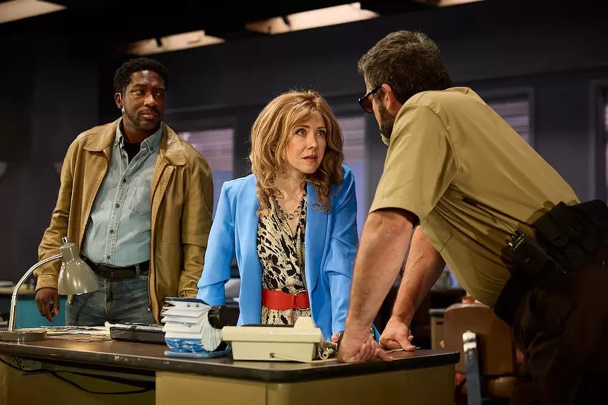 Roderick Randle, Caitlin Clouthier, and Rene Granado on stage in Dangerous Days