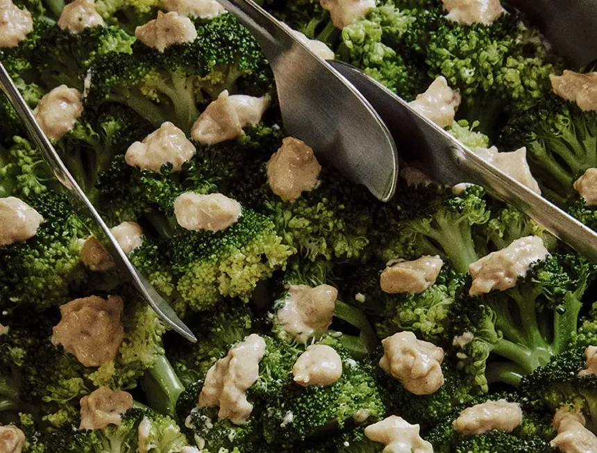 Vegetables and a serving tong